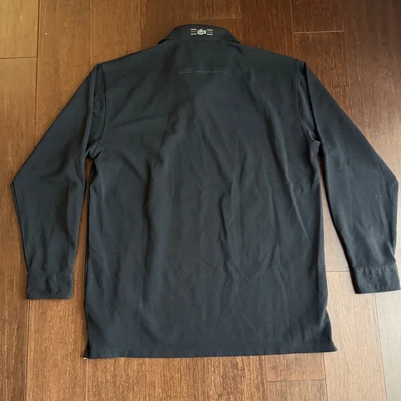 Lacoste Long Sleeve Polo Shirt Mens XL Size 7 Black Pique Classic Logo - Picture 5 of 10